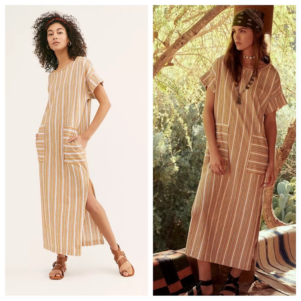 Free people Marguerite short sleeve maxi tee dress